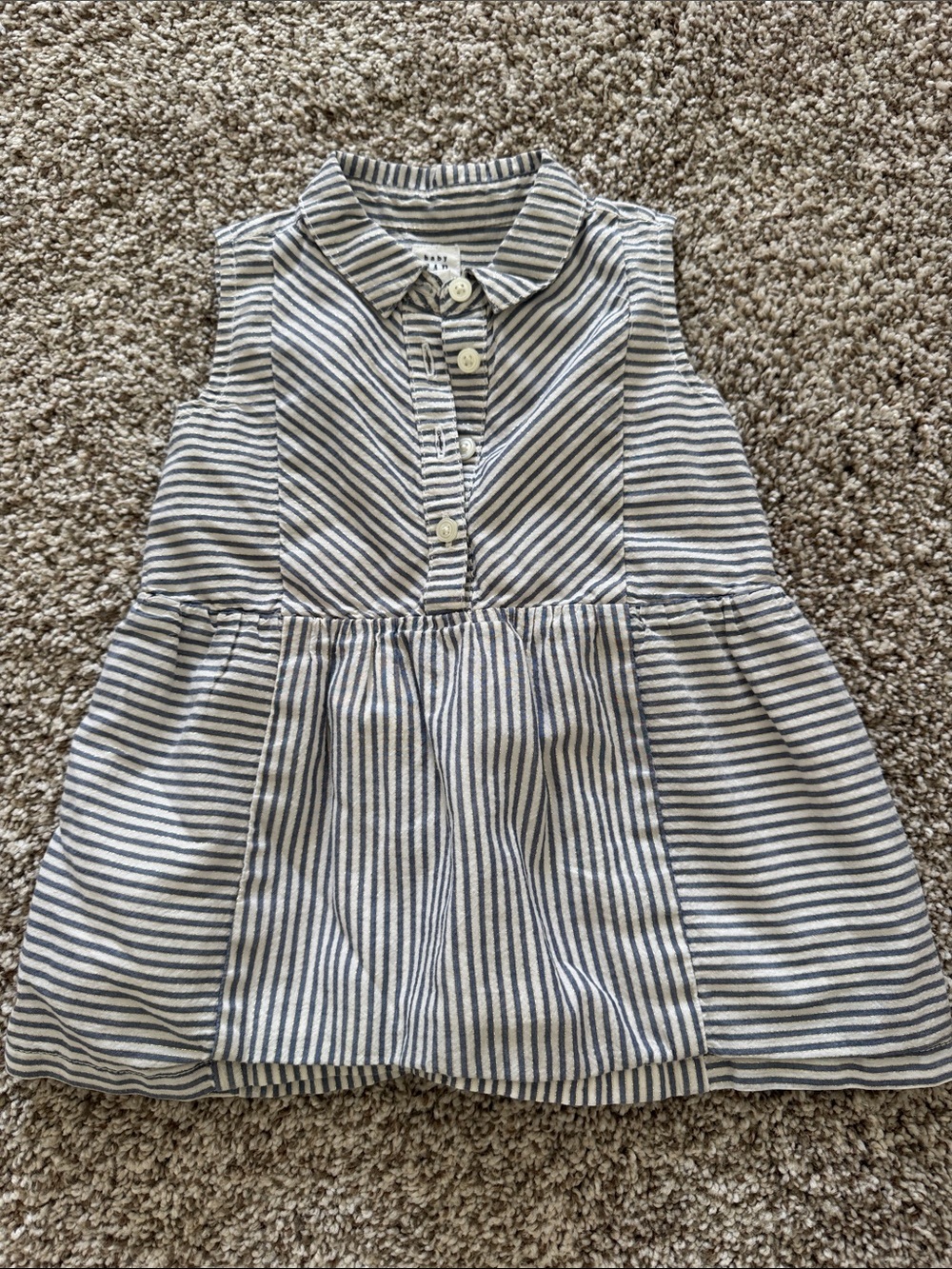 GAP Striped Sleeveless Polo Dress - Blue & White